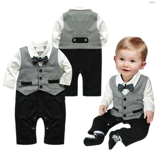❀Baby Boys Jumpsuit Romper Newborn Bodysuit Formal Tuxedo Suit Outfits [LK]
