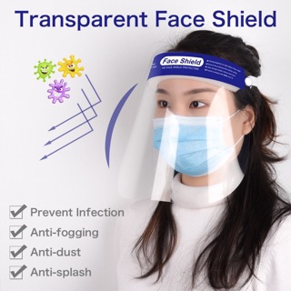 Transparent Head-mounted Protect Mask Full Protective Double Sided Face Shield Oil-Splash Proof Mask