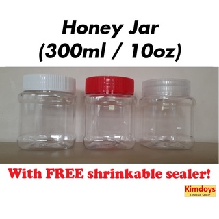 Honey Jar (Square Jar) 300ml (10pcs) with Free Sealer