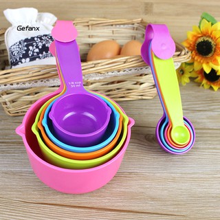 【GX】5Pcs/Set Colorful Flour Mixing Measuring Spoons Nesting Cups Kitchen Baking Tool
