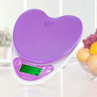 VOLL-WH-B18L 5kg/1g Lovely Heart Shaped Digital Kitchen Scales LCD Food Electronic Scales Cooking Diet Weighing Bench