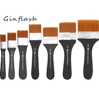Ginflash 1PC Watercolor Oil Art Paint Brush Nylon Painting Art Brush Wooden Cleaning