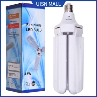 UISN LED Lamps Foldable Fan Blade LED Light Bulb 45W
