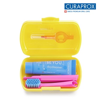 Travel Set (yellow) Compact Toothbrush, Toothpaste, and Interdental Brush Dental Kit
