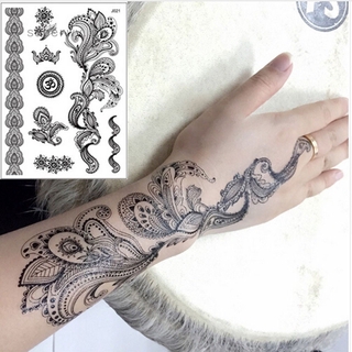 1 Sheet J021B Henna Taty Fake Lace Tattoo Stickers Metallic Flash Tattoos
