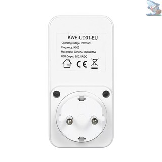 [Ready Stock]Countdown Timer Socket with 2 USB Ports 5V 2.1A Outlet Plug-in Time Controller Switch for Electrical Appliances -- UK Plug AC 230V