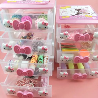 Hellokitty mini drawer Transparent.2to3to4layer. lenght 23cm withd 13cm!