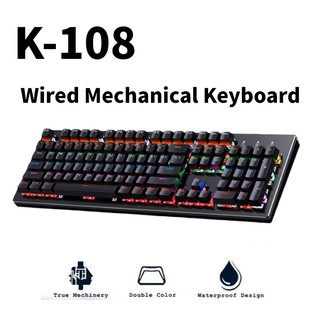K-108 K-87 Original Mechanical Keyboard 87 Key 104 Key Computer Wired Gaming Keyboard (1)