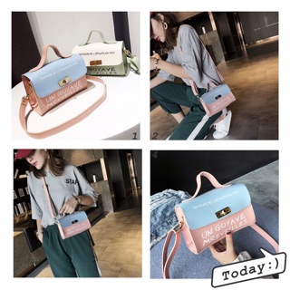 SHIWN Korean Contrast Color 2in1 Mini Sling Bag Handbag (9)