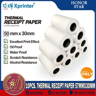 HONOR STAR Xprinter 10Rolls in 1 Pack 57mm*30mm Thermal Paper for Thermal Receipt Printer