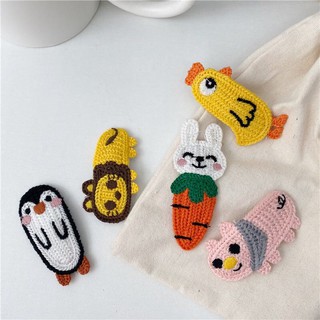 Fashion Hair Clip For Kids Girls Korean Cute Accessories Handmade Hairclips Animal Shape Knitted Wool Hair Clips Baby Gift