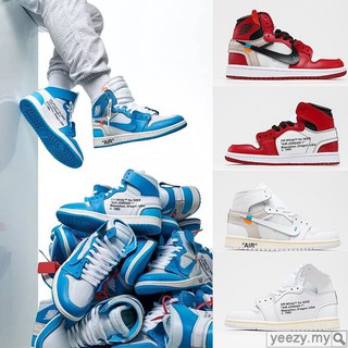 Off-White x Air Jordan 1 Retro High OG"UNC"AJ1 Basketball Shoes Blue/Red/White AQ0818-148