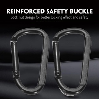 2 Pcs/Set Hammock Straps with D-type carabiner Reinforced Polyester Straps 5 Ring High Load-Bearing (2)