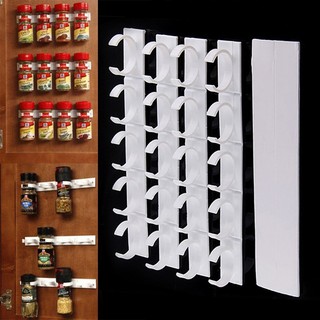 4pcs Spice Clips Gripper Jar Rack Storage Holder Kitchen Wall Cabinet Door