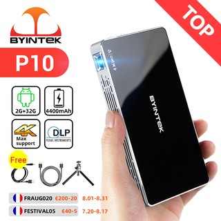 BYINTEK P10 Smart Android Wifi Mini Pocket Pico Portable Beamer TV LED DLP Mobile 1080P Projector Fo