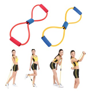❤new❤Resistance Band Yoga Pilates Abs Exercise Stretch Fitness Tube Workout Bands