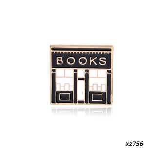 Cartoon Metal Book Store Brooch Badge Corsage T-shirt Collar Metal Pins Jewelry (5)
