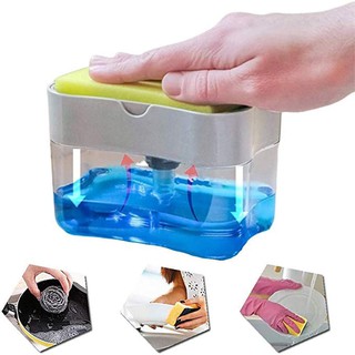 Soap Pump Dispenser and Sponge Holder for Dish Soap Liquid Dispenser Sponge Caddy