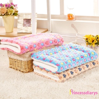 （PrincessDiarys) Dog Cat Puppy Blanket Pet Cushion Bed Soft Velvet Winter Warm Sleep Mat