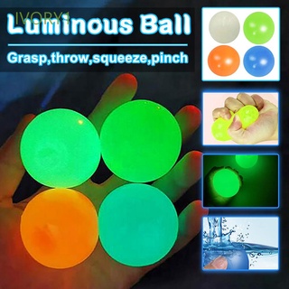 IVORY1 Family Games Squash Ball Throw Stress Globbles Sticky Target Ball Suction Stick Wall Fluorescent Throw At Ceiling Classic Kids Gifts Decompression Ball/Multicolor