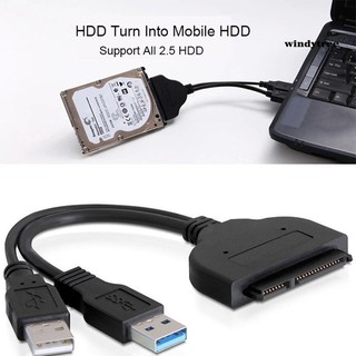 [W&T] Hard Disk Drive SATA 7+15 Pin 22 to USB 2.0 Adapter Cable for 2.5 HDD Laptop