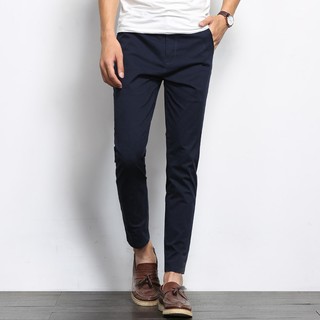 ↂ♧Size 28-38 Men Ankle-length Pants Casual Fashion Korean Style Cotton Slim Fit Chinos Trousers Spri