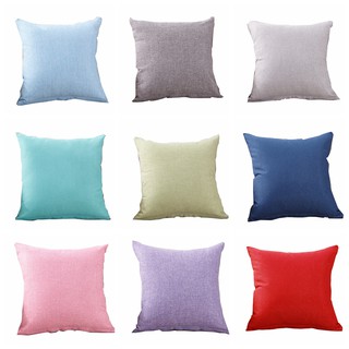 DANSUNREVE Solid Color Cushion Cover Cotton and Linen Fabric High Quality Pillowcase Pink Blue Pillow Covers