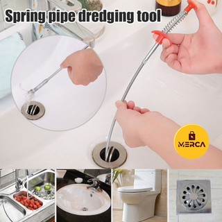 MERCA 60cm Hand Kitchen Sink Cleaning Hook Sewer Dredging Device Spring Pipe Hair Dredging Tool