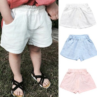 Summer Baby Kids Children Shorts Casual Solid Color Cotton Short Pants Clothes