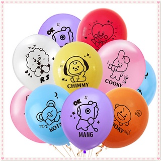 Kpop BTS Bangtan Boys Party Needs Cartoon Character Balloon BT21 Fans ARMY Birthday Mang Chimmy Tata Cookie wholesale