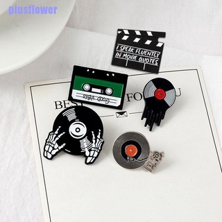 [PFPH] Punk Music Lovers DJ Vinyl Record Player badge brooch Lapel pin Gift (4)