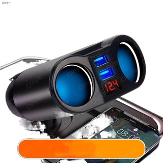 ☢☌❃Car Charger Dual USB & Cigarette Lighter Interface LED Voltage Display 5V 3.1A High Power Chargin