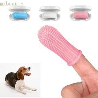 MXBEAUTY 3 Colors Dog Accessories Silicone Teeth Care Tool Dog Brush Bad Breath Care 1pc Pet Tooth Brush Dog Cat Baby Cleaning Supplies Bad Breath Tartar Pet Finger Toothbrush/Multicolor