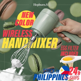 ☢◇✓Electric Hand Mixer Wireless Stainless Steel Egg Beater Electric Whisk Mixer Handheld Whisk Mixe