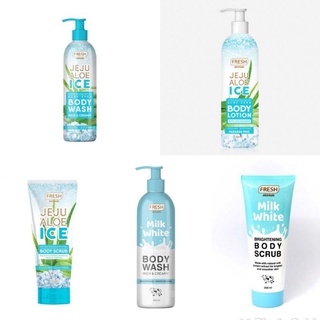 FRESH Milk White Body Scrub 200ml /Body Wash 250ml/Aloe ice body scrub 200ml/body was/lotion