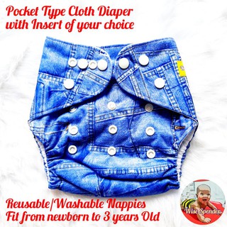 Cloth Diaper with Insert Reusable/Washable Nappy