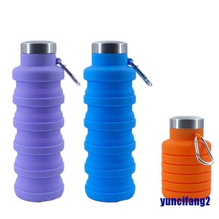 Portable bottle❃(yuncifang2) 550ML Portable Retractable Folding Collapsible Sport Silicone Water Bot