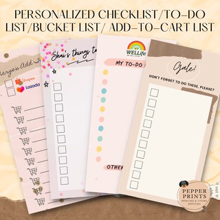 PERSONALIZED CHECKLIST/TO-DO LIST/BUCKET LIST/ADD-TO-CART LIST