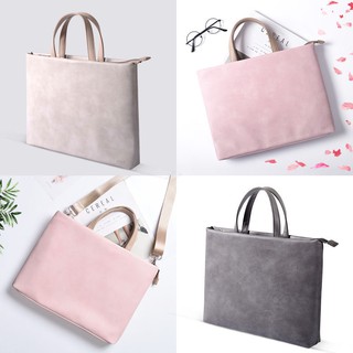 Fishion Grey Pink Laptop Bag Office Handbag Shoulder Notebook Cases Bags Briefcase Women Men vN5q