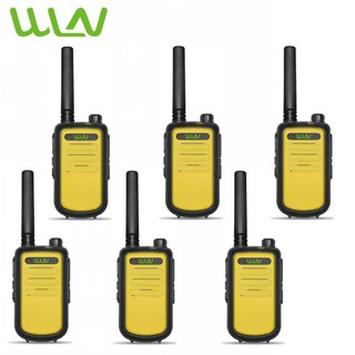 SET OF 6 WLN KD-C10 UHF 400-470MHZ 16 Channel Two-Way Walkie Talkie Radio 5W(YELLOW)