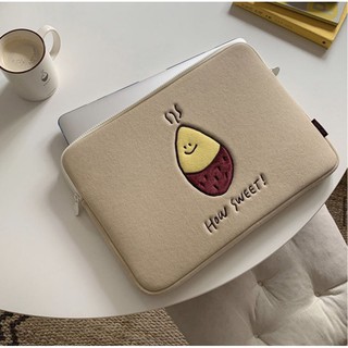 Korean ins niche design roasted sweet potato embroidery iPad tablet bag laptop bag