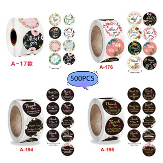 NEW 500pcs/Roll Thank You Stickers Flower Round Seal Sticker Tags Packing Decration