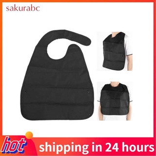 Sakurabc Adult Bibs for Eating Women & Men Waterproof Soft Apron Crumb Catcher Clothing Protector Long Elderly