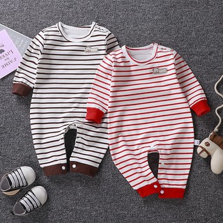 Fashion stripe newborn baby clothes Long sleeve baby boys girls clothes kids clothes baby pajamas Baby Raya Clothes