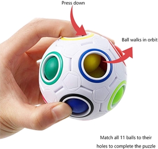 Luminous Magic Rainbow Ball Fidget Ball Puzzle Ball Cube Brain Teasers Educational Toy for Kids
