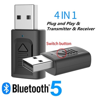 New 4-in-1 USB Wireless Bluetooth Transmitter 5.0 Bluetooth Receiver Computer TV Audio Transmitter Music Receiver