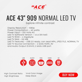 Ace 43" Full HD DIGITAL LED TV Black LED-909 (4)