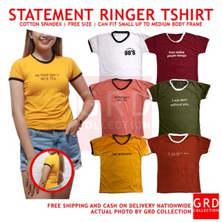 GRD Ringer Statement Shirt / Tees / Round neck Top