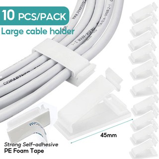 10 Pcs Wire Clip,Wall Home Office Wire Organisers Fasteners Desk Surface Cable Management Clip Snap On Multipurpose Self Adhesive Holder