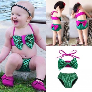 babygarden.ph Toddler Baby Girls Mermaid Bowknot Swimsuit (4)